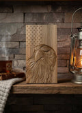8" Carved Eagle & Flag Wood Art - 250th Anniversary