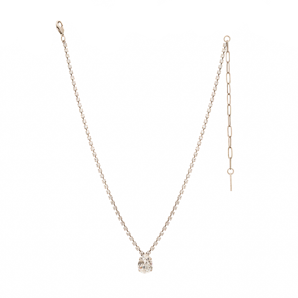 Milli Necklace in Antique Silver / Clear