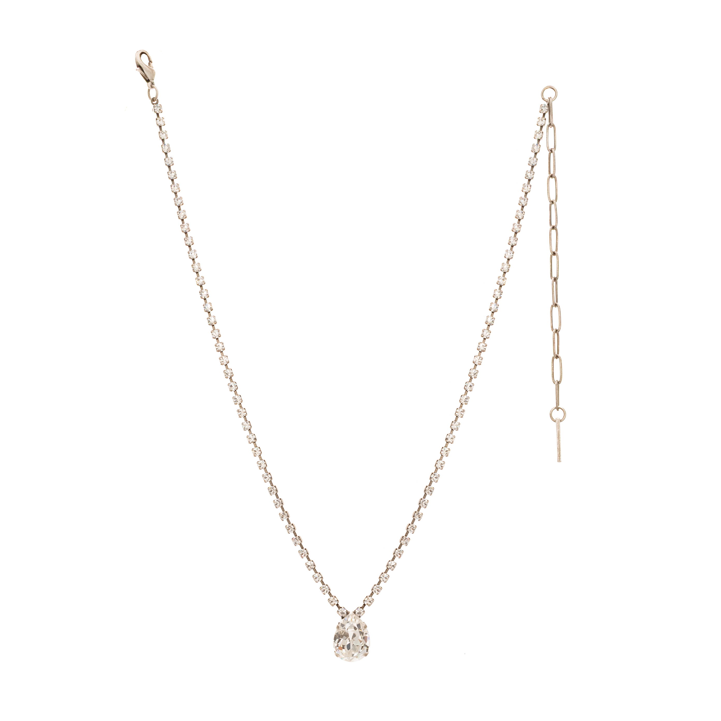 Milli Necklace in Antique Silver / Clear