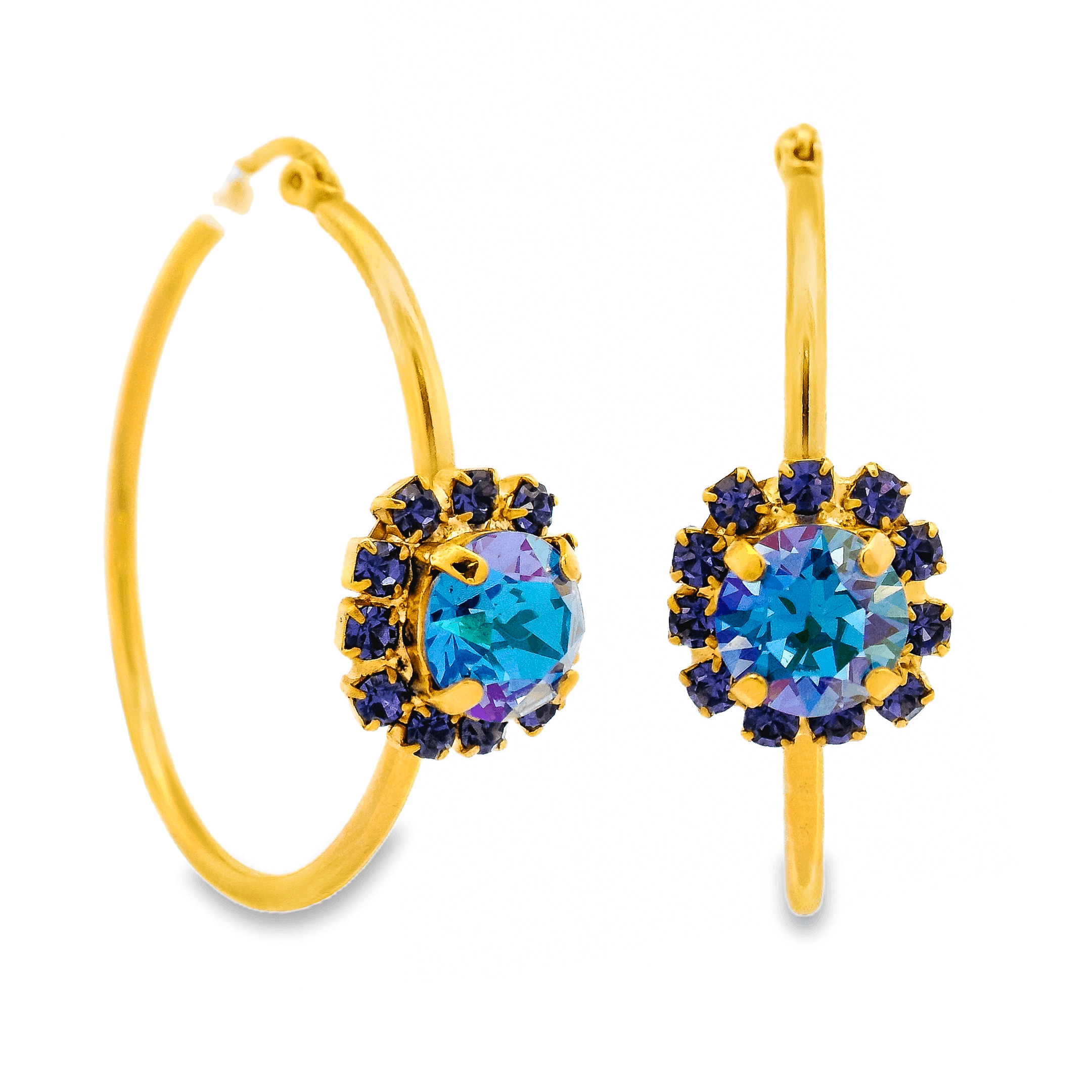 Mini Bianca Hoops in Ice Blue Glimmer