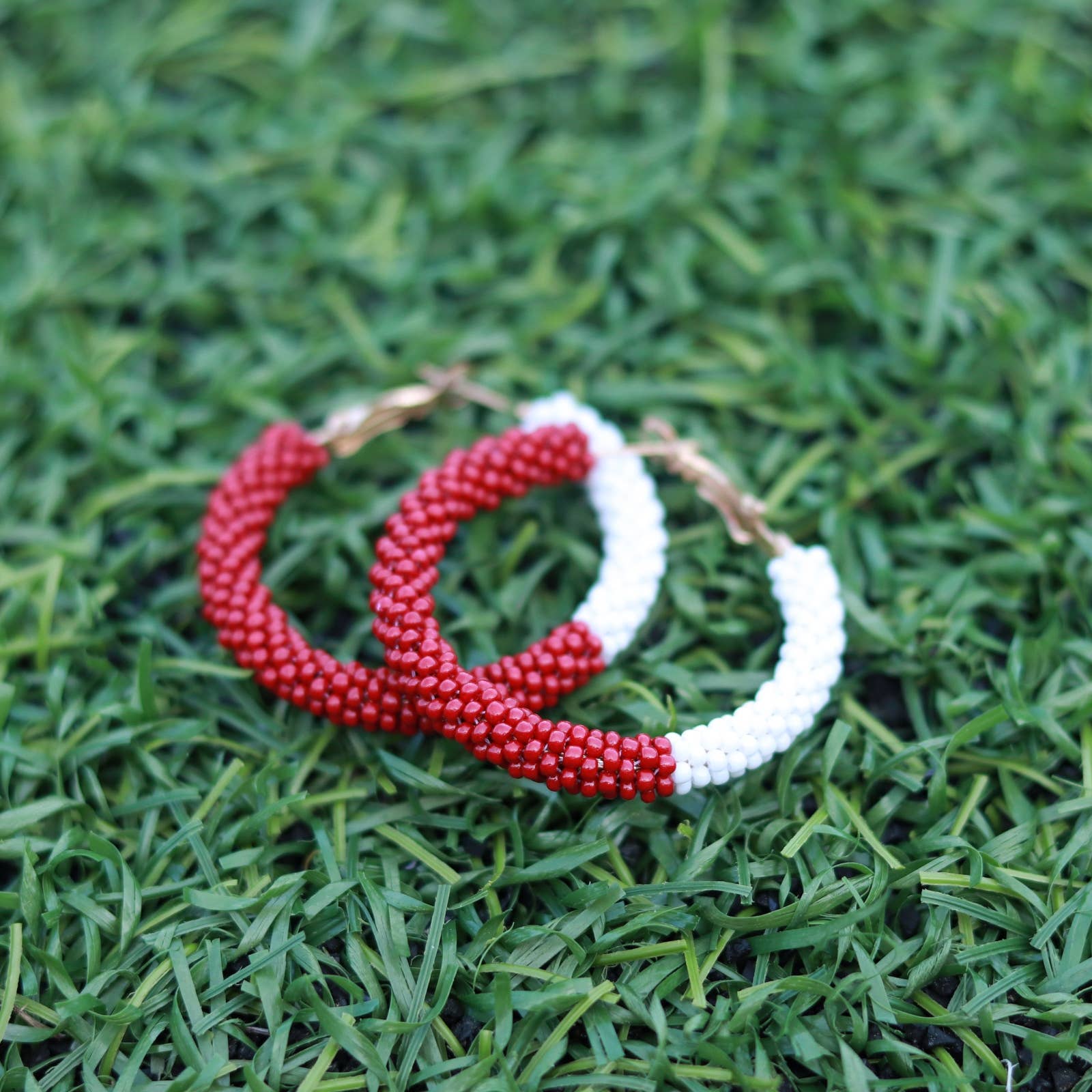Custom Beaded Color Block Earrings| Game Day Earrings| Back to School