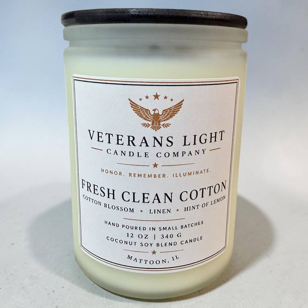 Fresh Clean Cotton – Coconut Soy Candle | Veteran-Owned