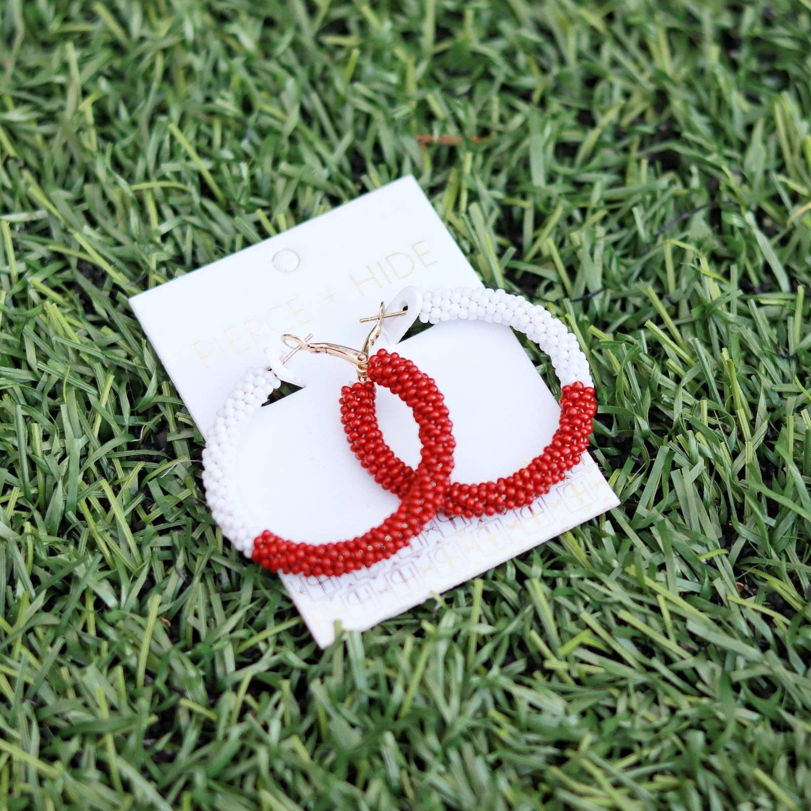Custom Beaded Color Block Earrings| Game Day Earrings| Back to School