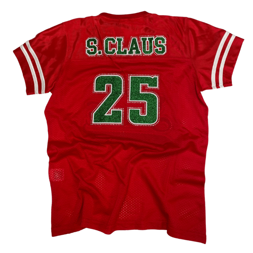Team Santa Rhinestone Football Jersey
