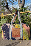 One-of-a-Kind Adjustable Strap Patchwork Duffle Bag
