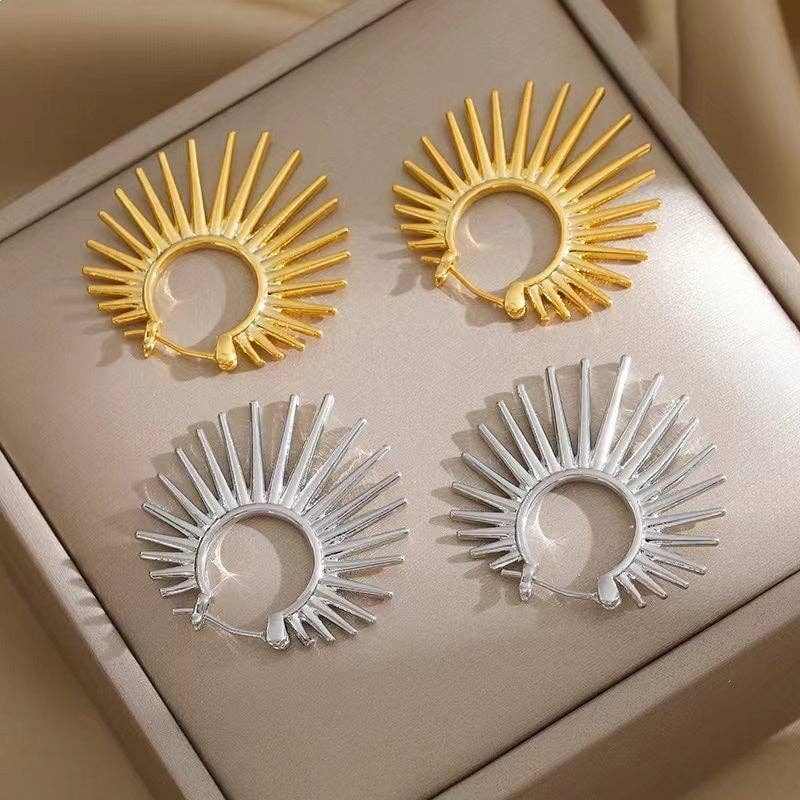 925 Silver Sunflower Earrings