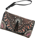 Concho Floral Crossbody Wallet