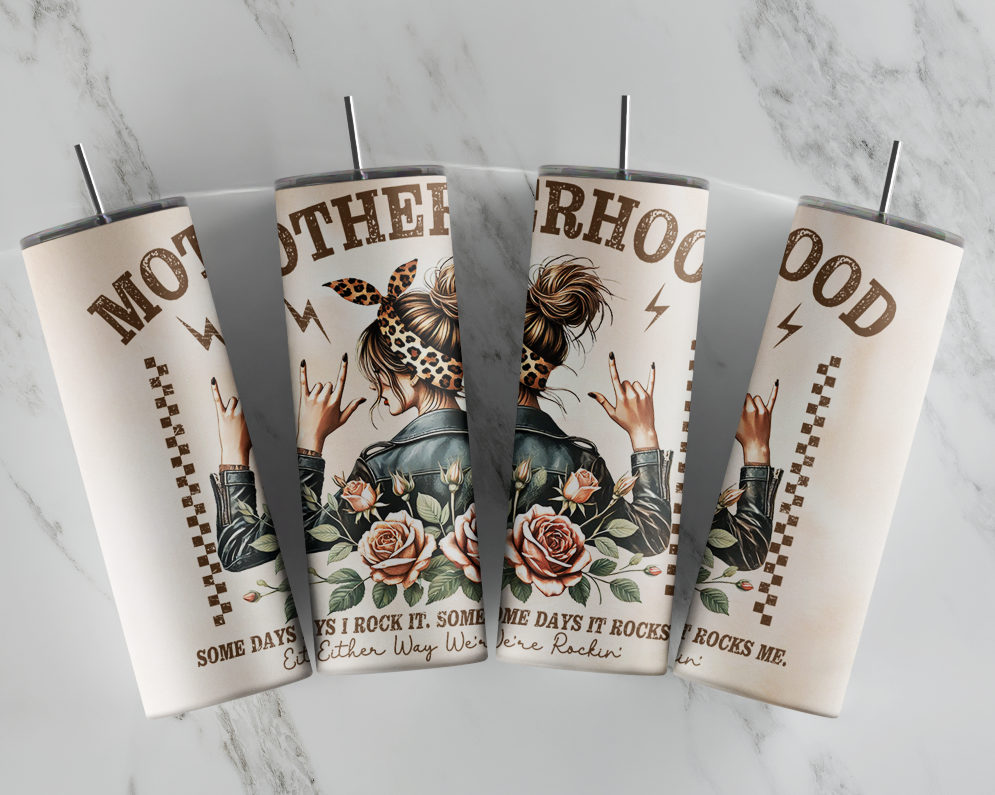 Motherhood Tumbler, Mom Tumbler, Rocking it Mom Tumbler