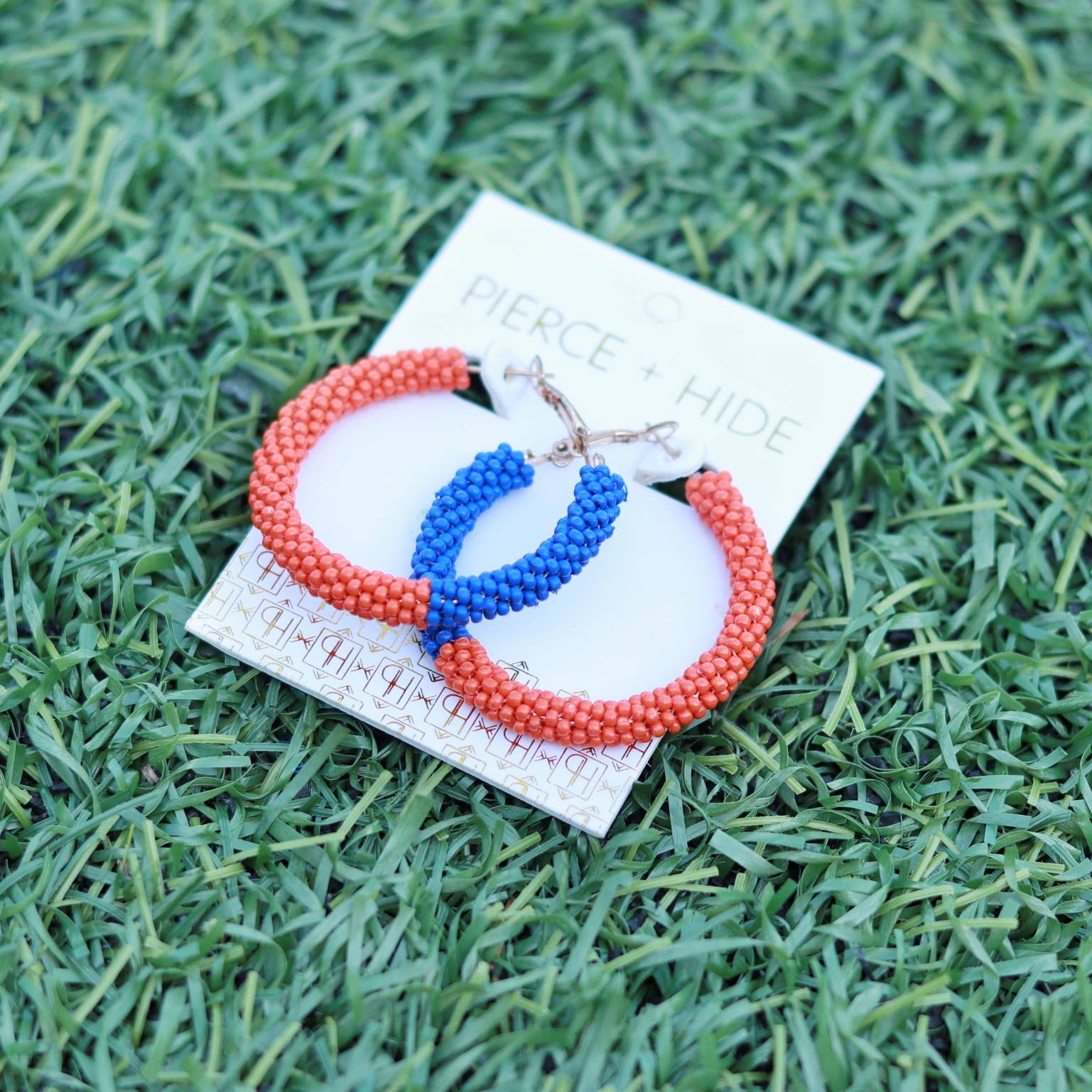 Custom Beaded Color Block Earrings| Game Day Earrings| Back to School