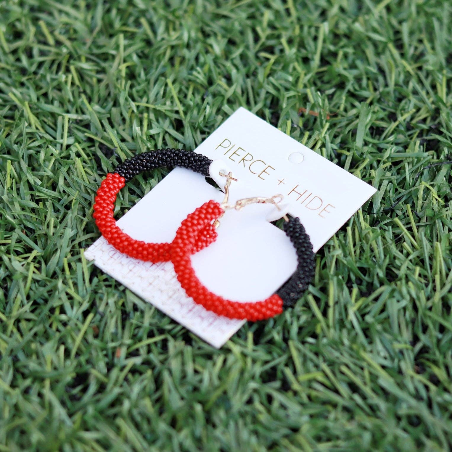 Custom Beaded Color Block Earrings| Game Day Earrings| Back to School