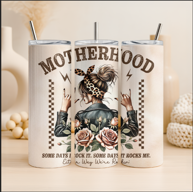 Motherhood Tumbler, Mom Tumbler, Rocking it Mom Tumbler