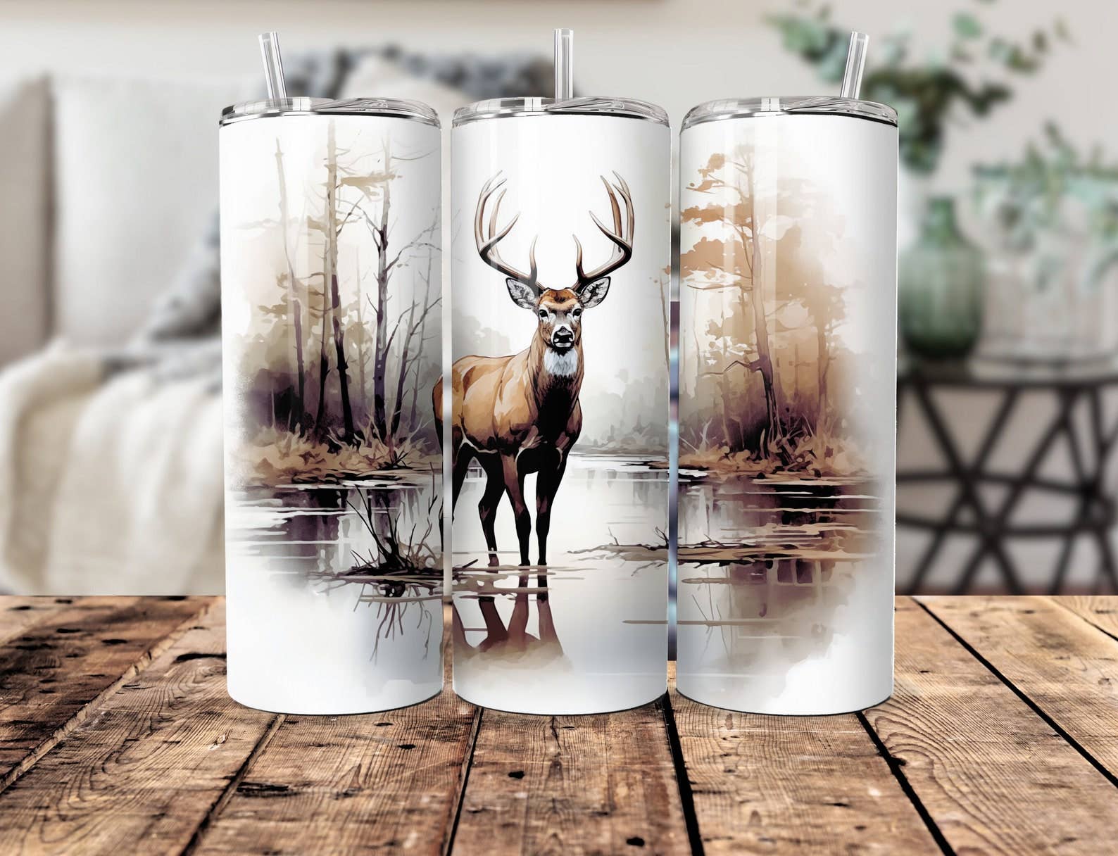 Hunting Tumbler, 20oz Skinny Tumbler, Deer Cup, Dad Gift