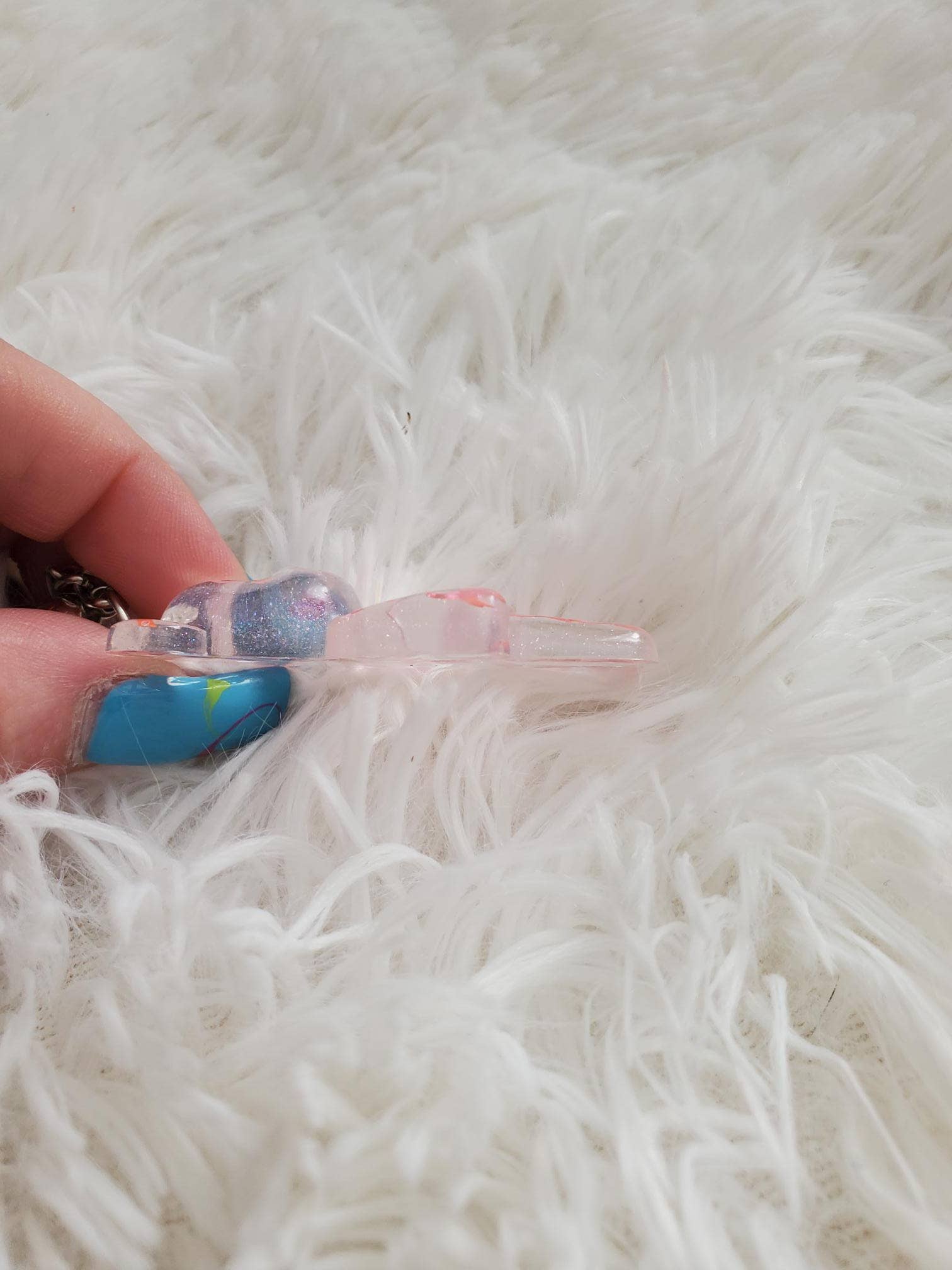Breast Cancer Awareness Resin Bear Keychain