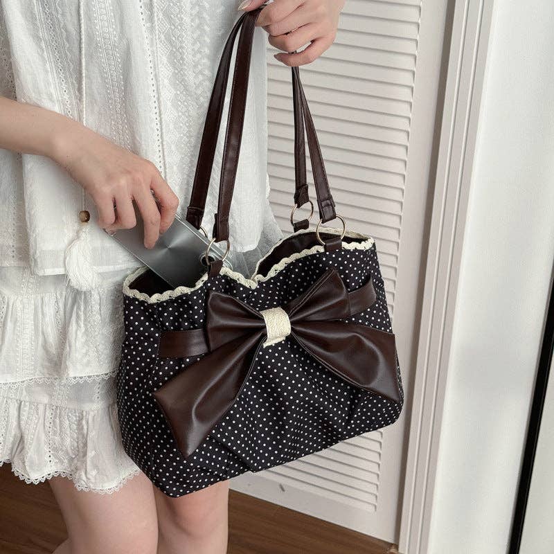 Large Capacity Commuter Shoulder Bag Retro College Style