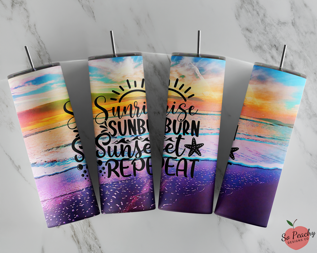 Summer Tumbler, Beach Tumbler, Sunset Tumbler
