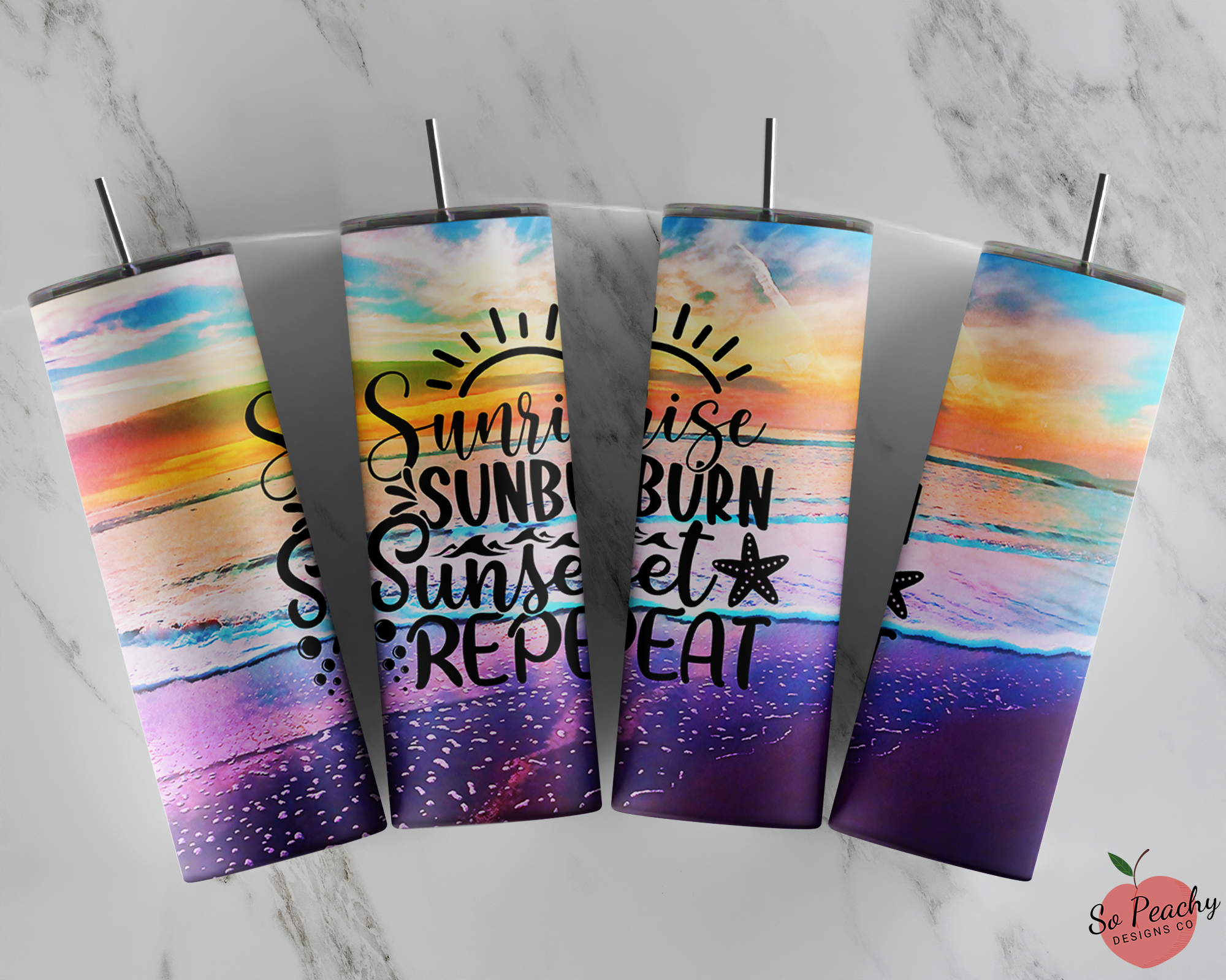 Summer Tumbler, Beach Tumbler, Sunset Tumbler