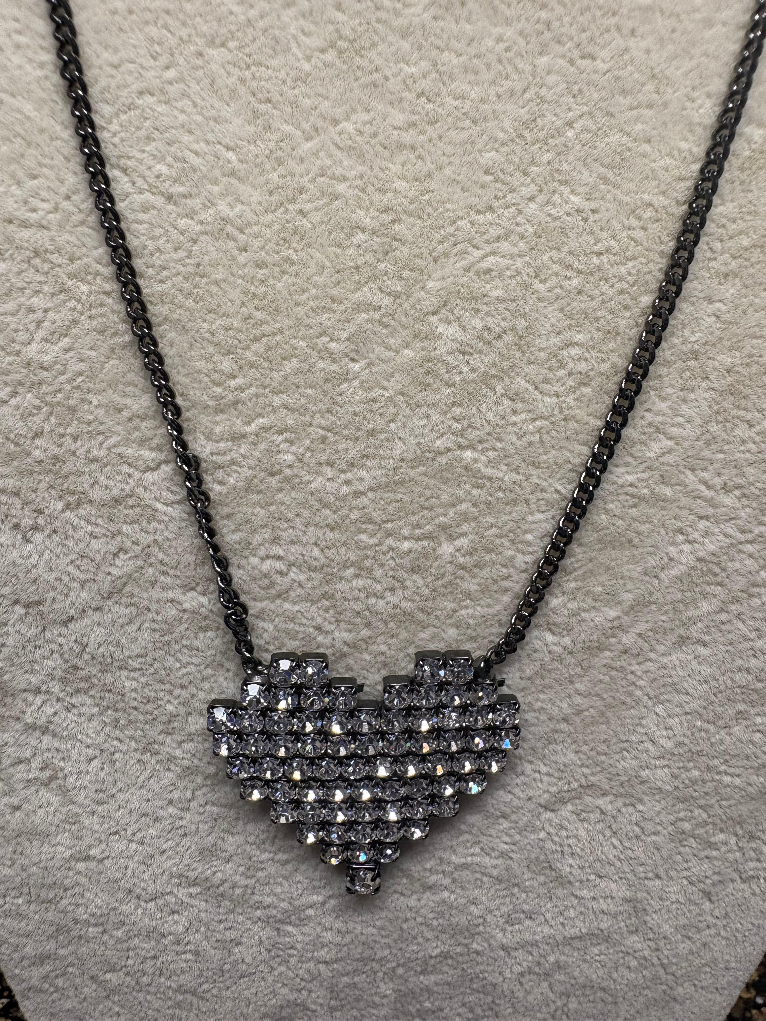 Candy Heart Necklace in Jet