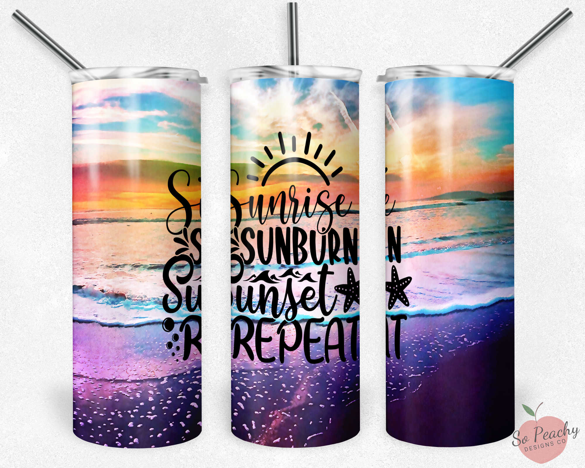 Summer Tumbler, Beach Tumbler, Sunset Tumbler