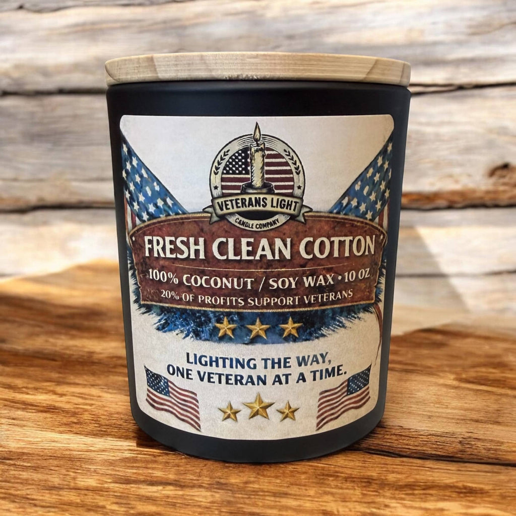 Fresh Clean Cotton – Coconut Soy Candle | Veteran-Owned