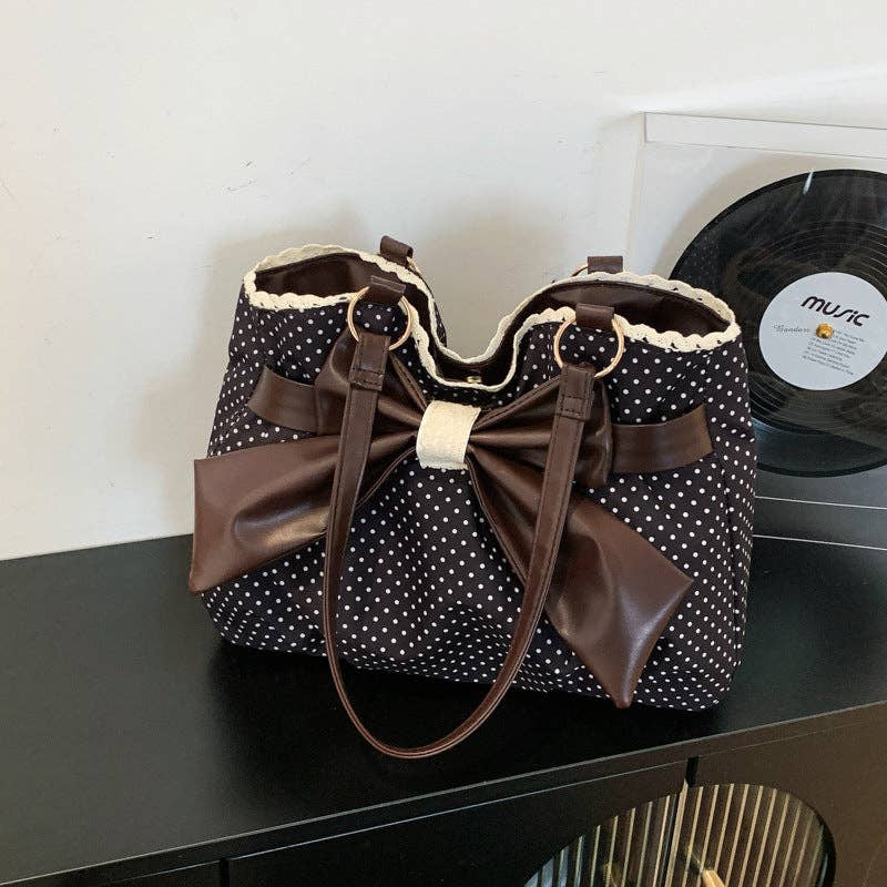 Large Capacity Commuter Shoulder Bag Retro College Style