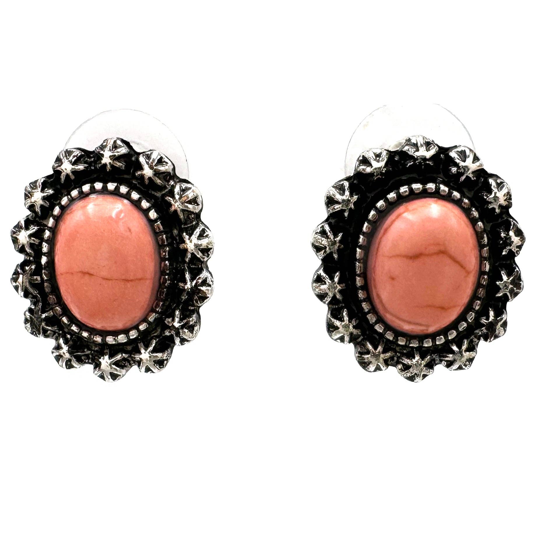 Oval Concho Stud Earring