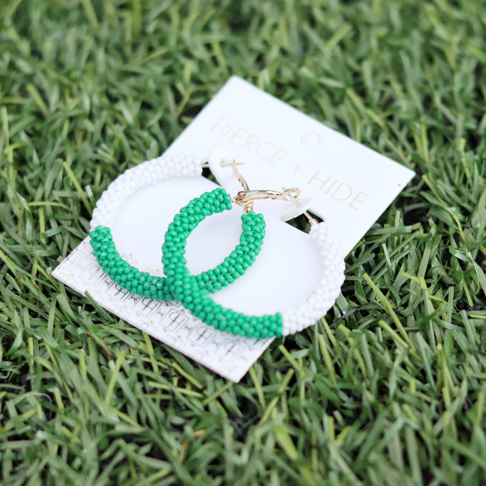 Custom Beaded Color Block Earrings| Game Day Earrings| Back to School