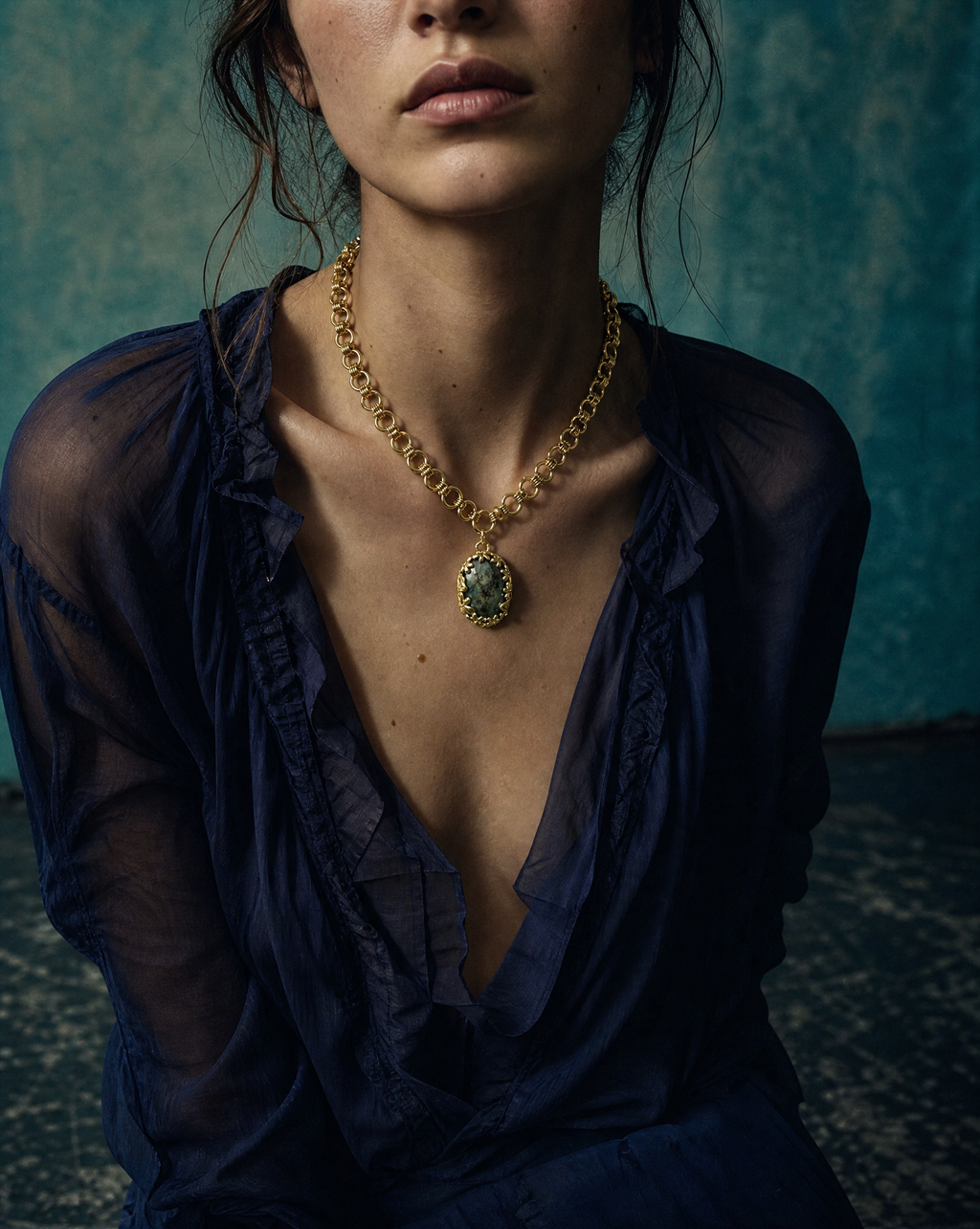 Link Chain Gemstone Necklace — Natural Stone Jewelry