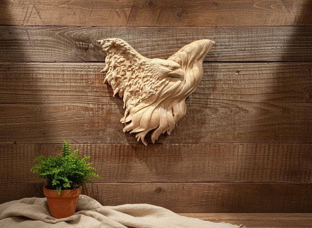 Carved Maple American Eagle & Flag: Patriotic Wall Art