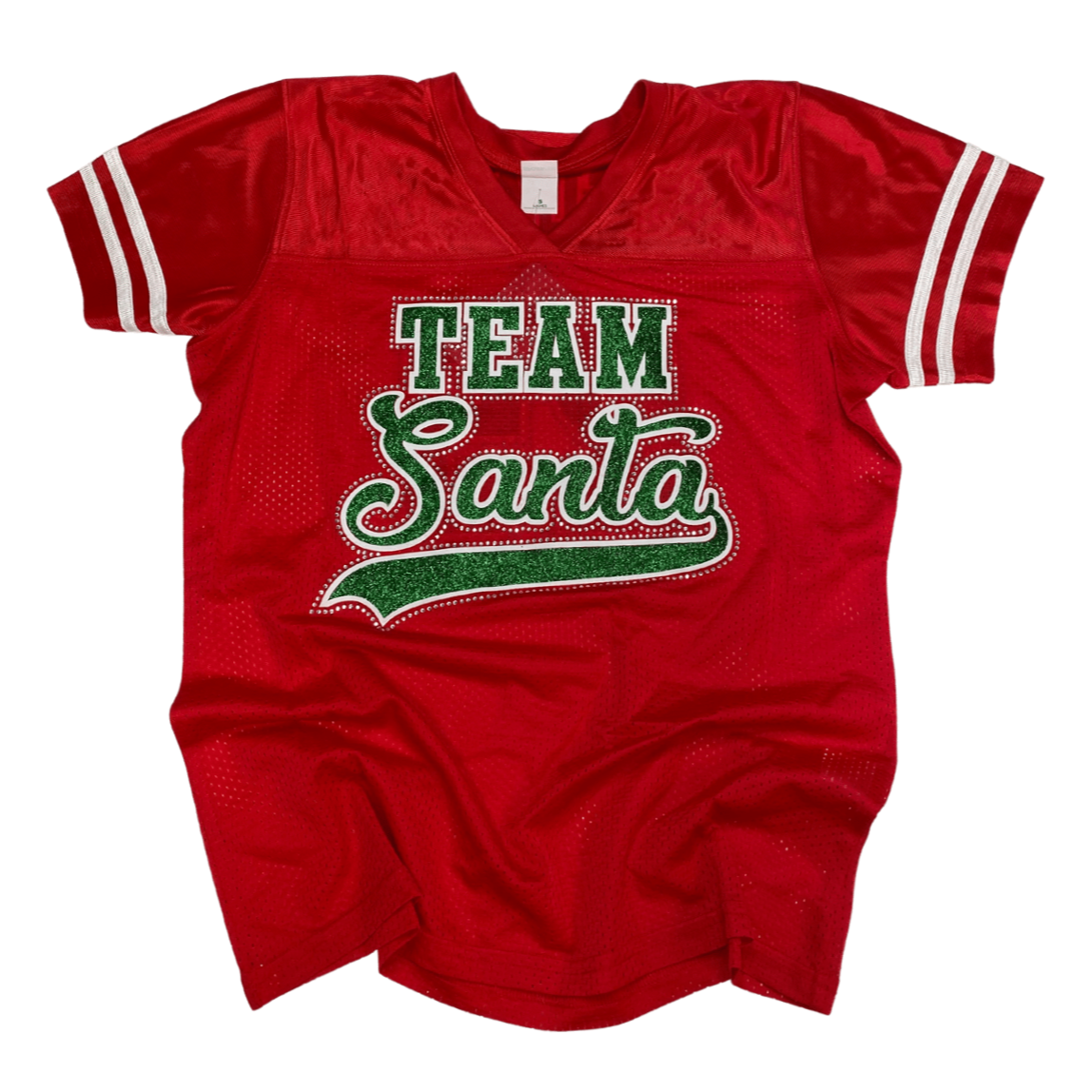 Team Santa Rhinestone Football Jersey