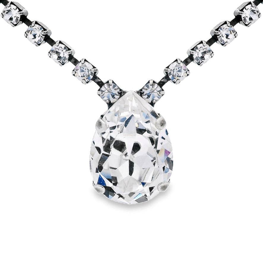 Milli Necklace in Antique Silver / Clear