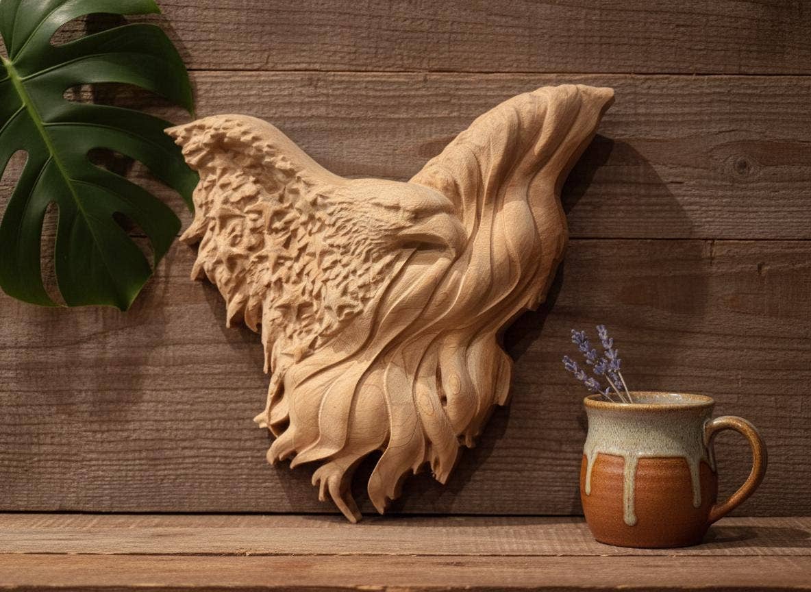 Carved Maple American Eagle & Flag: Patriotic Wall Art