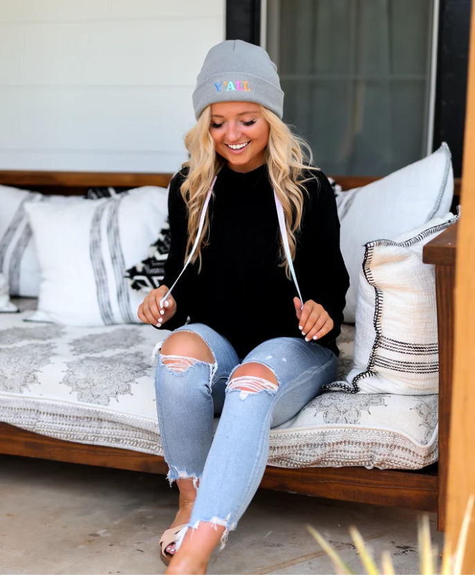 Beanie Hat – Y'all – Grey